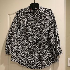 GUC Cheetah button down Lane Bryant Shirt